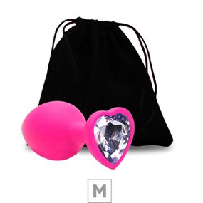 *Plug De Silicone M Rosa Pedra Formato de Coração (SX294) - ... - Tabuê Sex shop atacado - Produtos eróticos com preços de fábrica.