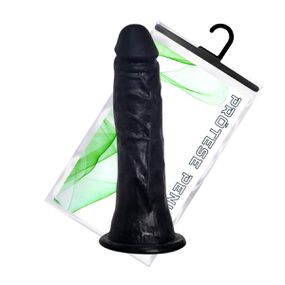 *Prótese 16x15cm Simples (V283) - Preta - Tabuê Sex shop atacado - Produtos eróticos com preços de fábrica.