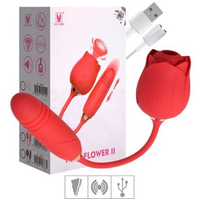 Vibrador Com Estimulador Formato Rosa Flower II VP -(VB123) ... - Tabuê Sex shop atacado - Produtos eróticos com preços de fábrica.