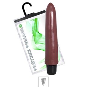 *Prótese 18x12cm Com Vibro (VB17302) - Marrom - Tabuê Sex shop atacado - Produtos eróticos com preços de fábrica.