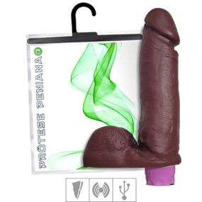 *Prótese 18x16cm Com Vibro e Escroto Recarregável (VBR02602)... - Tabuê Sex shop atacado - Produtos eróticos com preços de fábrica.