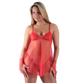 *Camisola Cristal (DM136) - Vermelho - Tabuê Sex shop atacado - Produtos eróticos com preços de fábrica.