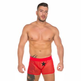 *Cueca Tule - (PS1120) - Vermelho - Tabuê Sex shop atacado - Produtos eróticos com preços de fábrica.