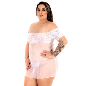 *Camisola Gabriela Plus Size (PS2009) - Branco - Tabuê Sex shop atacado - Produtos eróticos com preços de fábrica.
