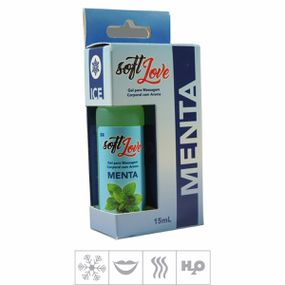 **Gel Comestível Soft Love Ice 15ml (ST115) - Menta - Tabuê Sex shop atacado - Produtos eróticos com preços de fábrica.