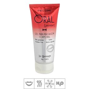 Gel Comestível Oral Gourmet Ice 45g (ST871) - Morango - Tabuê Sex shop atacado - Produtos eróticos com preços de fábrica.