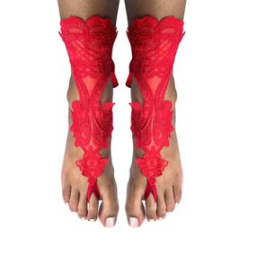 *Sapatilha Romana Rendada (DM5003) - Vermelho - Use Hard - Fabricante e Sex Shop especializada em prazer anal 