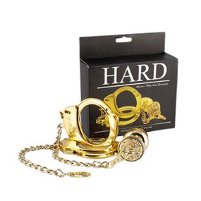 Kit Algema e Plug Cravejado M (HA147) - Dourado - Use Hard - Fabricante e Sex Shop especializada em prazer anal 