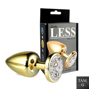 Plug Less G Dourado Com Pedras Cravejadas em Stras... - Use Hard - Fabricante e Sex Shop especializada em prazer anal 