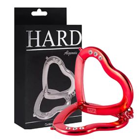 Algema em Metal Coração em Metal (HA173) - Vermelh... - Use Hard - Fabricante e Sex Shop especializada em prazer anal 