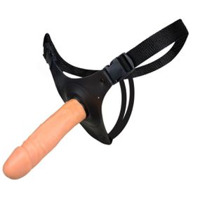 Cinta Ajustável Com Prótese 16x13cm (L222) - Bege - Use Hard - Fabricante e Sex Shop especializada em prazer anal 
