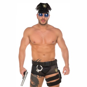 Fantasia Policial Masculina (PS1123) - Padrão - revendersexshop.com.br