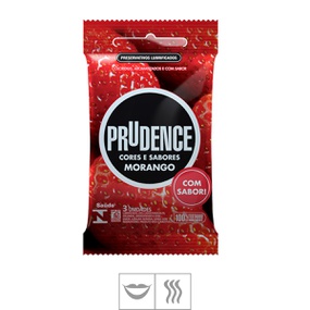 Preservativo Prudence Cores e Sabores 3un (ST128) - Morango - revendersexshop.com.br