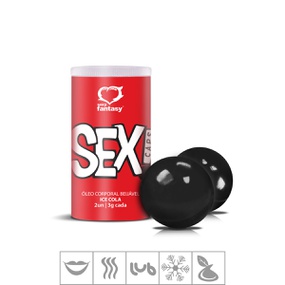 Bolinha Funcional Beijável Ice Sex! Caps 2un (ST671) - Cola - revendersexshop.com.br