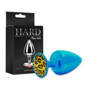 Plug Metálico Com Pedra Variadas Hard M (ST611-HA114) - Azul - tabue.com.br