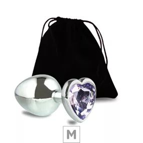 Plug de Metal M Com Pedra Formato de Coração 7cm (5849) - Pe... - Linda Sex Produtos Eróticos BH, Lingerie sensuais, sex shop.