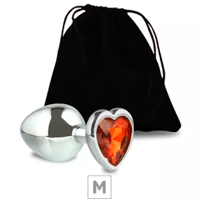 Plug de Metal M Com Pedra Formato de Coração 7cm (5849) - Pe... - Linda Sex Produtos Eróticos BH, Lingerie sensuais, sex shop.