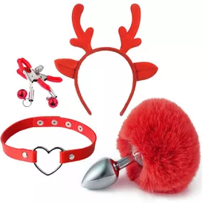Kit Sado SI (7442) - Vermelho - Linda Sex Produtos Eróticos BH, Lingerie sensuais, sex shop.