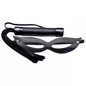 *Chicote 20cm + Máscara Dominatrixxx (DX916-ST696) - Preto - Linda Sex Produtos Eróticos BH, Lingerie sensuais, sex shop.