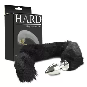 Plug de Metal Cromado Com Cauda Hard (HA116C) - Preto - Linda Sex Produtos Eróticos BH, Lingerie sensuais, sex shop.