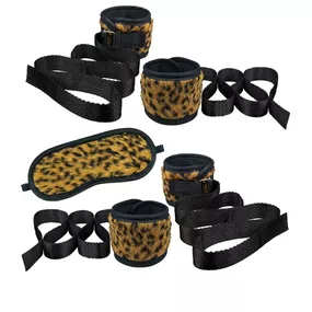*Kit Bondage Pelúcia La Pimienta (L505) - Onça - Linda Sex Produtos Eróticos BH, Lingerie sensuais, sex shop.