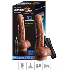 Prótese 14x13cm Com Vibro Ventosa e Escroto Crazy Lion VP (P... - Linda Sex Produtos Eróticos BH, Lingerie sensuais, sex shop.