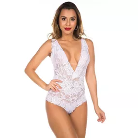 *Body Renda-Se (PS8319) - Branco - Linda Sex Produtos Eróticos BH, Lingerie sensuais, sex shop.