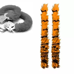 *Capa Para Algema em Pelúcia (ST193) - Tigre - Linda Sex Produtos Eróticos BH, Lingerie sensuais, sex shop.