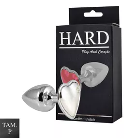 Plug de Metal Cromado Com Pedra de Coração (HA161C)- - Croma... - Linda Sex Produtos Eróticos BH, Lingerie sensuais, sex shop.