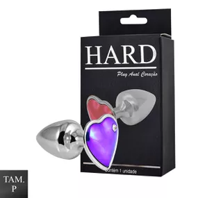 Plug de Metal Cromado Com Pedra de Coração (HA161C)- - Lilás... - Linda Sex Produtos Eróticos BH, Lingerie sensuais, sex shop.