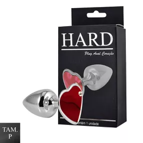 Plug de Metal Cromado Com Pedra de Coração (HA161C)- - Verme... - Linda Sex Produtos Eróticos BH, Lingerie sensuais, sex shop.