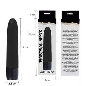 *Vibrador Personal Toque Aveludado 15x9cm SI (5183) - Preto - lojasacaso.com.br Lingerie Sensual e Sex Shop