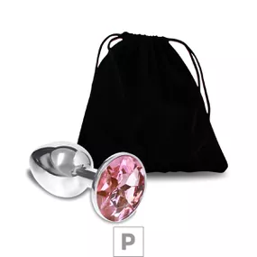 Plug de Metal P Cromado Com Strass 6cm SI (5845) - Pedra Ros - lojasacaso.com.br Lingerie Sensual e Sex Shop