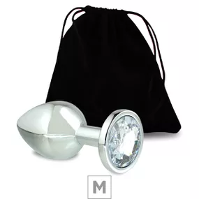 Plug de Metal M Cromado Com Strass 7cm SI (5846) - Pedra Tra... - lojasacaso.com.br Lingerie Sensual e Sex Shop