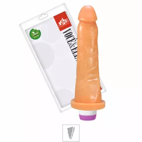 Prótese 18x16cm Com Vibro (ADAO17) - Bege - lojasacaso.com.br Lingerie Sensual e Sex Shop
