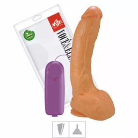 Prótese 19x15cm Com Vibro Ventosa e Escroto (ADAO40) - Bege - lojasacaso.com.br Lingerie Sensual e Sex Shop