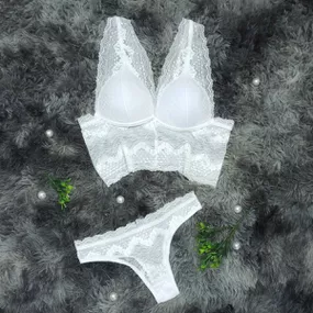 Conjunto Karina (DR4508) - Branco - lojasacaso.com.br Lingerie Sensual e Sex Shop