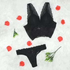 Conjunto Karina (DR4508) - Preto - lojasacaso.com.br Lingerie Sensual e Sex Shop
