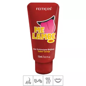 Gel Comestível Me Lambe Hot 15ml (FE9893) - Cereja - lojasacaso.com.br Lingerie Sensual e Sex Shop