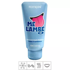 Gel Comestível Me Lambe Ice 15ml (FE9894) - Framboesa - lojasacaso.com.br Lingerie Sensual e Sex Shop