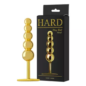 Plug de Metal Ball (HA124) - Dourado - lojasacaso.com.br Lingerie Sensual e Sex Shop