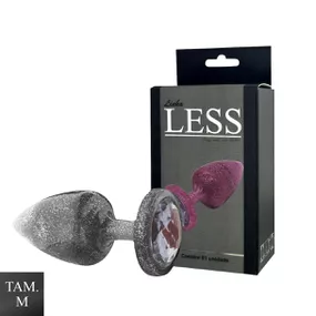 Plug de Plástico M Less Com Glitter (HA166) - Cromado - lojasacaso.com.br Lingerie Sensual e Sex Shop