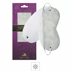 Tapa Olhos em Courvin Com Pelúcia Acaso (ST205) - Branco - lojasacaso.com.br Lingerie Sensual e Sex Shop