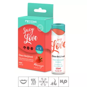 *Gel Beijável Spicy Love Ice 15ml (ST491) - Morango - lojasacaso.com.br Lingerie Sensual e Sex Shop