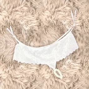 Calcinha Tailandesa Com Saia 50Tons (TO001-ST539) - Branco - lojasacaso.com.br Lingerie Sensual e Sex Shop