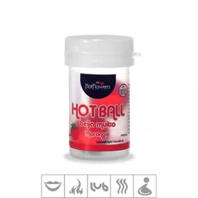 Bolinha Beijável Hot Ball Com 2un (ST579) - Morango - lojasacaso.com.br Lingerie Sensual e Sex Shop