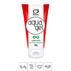 *Lubrificante Beijável Aqua Gel 60g (ST585) - Morango - lojasacaso.com.br Lingerie Sensual e Sex Shop