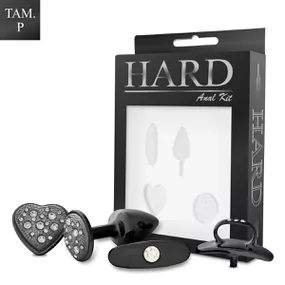 Kit Plug Cravejado Com Base Removivel P (HA131-ST616) - Pret - lojasacaso.com.br Lingerie Sensual e Sex Shop