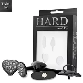 Kit Plug Cravejado Com Base Removivel M (HA132-ST618) - Pret - lojasacaso.com.br Lingerie Sensual e Sex Shop