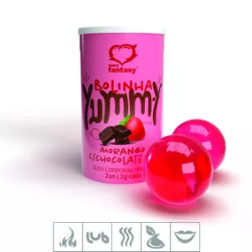 Bolinha Beijável Hot Yummy Com 2un (ST923) - Morango c/ Choc... - lojasacaso.com.br Lingerie Sensual e Sex Shop